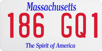 MA license plate 186GQ1