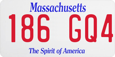 MA license plate 186GQ4