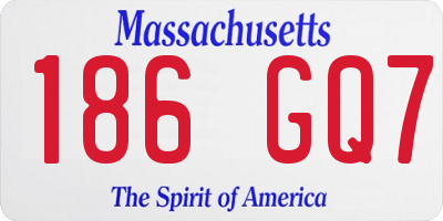 MA license plate 186GQ7