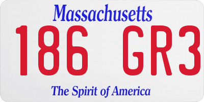MA license plate 186GR3