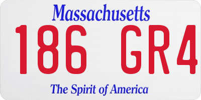 MA license plate 186GR4