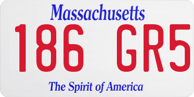 MA license plate 186GR5
