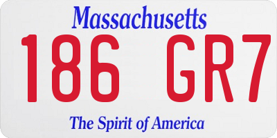 MA license plate 186GR7