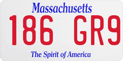 MA license plate 186GR9