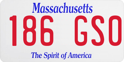 MA license plate 186GS0