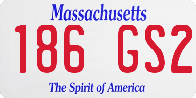 MA license plate 186GS2