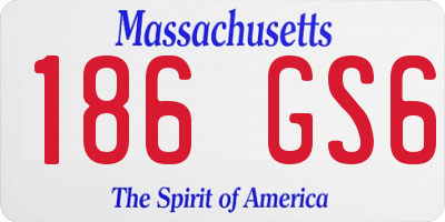 MA license plate 186GS6