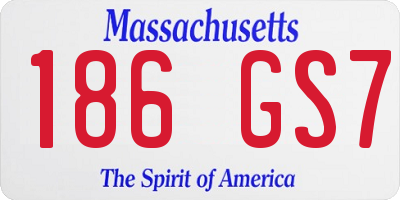MA license plate 186GS7