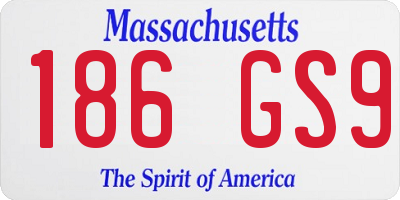 MA license plate 186GS9