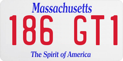 MA license plate 186GT1