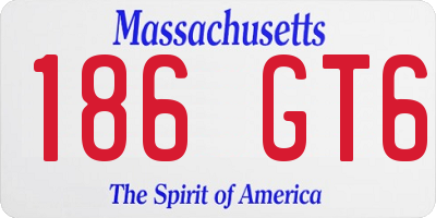 MA license plate 186GT6