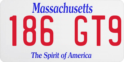 MA license plate 186GT9