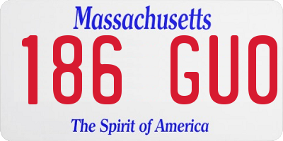 MA license plate 186GU0