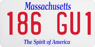 MA license plate 186GU1