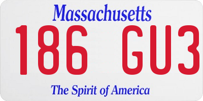 MA license plate 186GU3