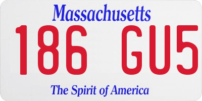 MA license plate 186GU5