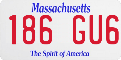 MA license plate 186GU6
