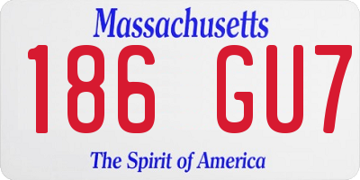 MA license plate 186GU7