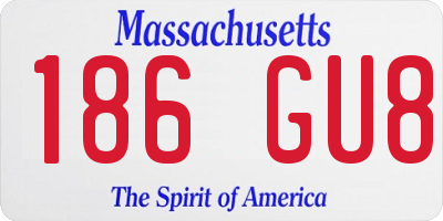 MA license plate 186GU8