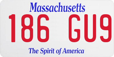 MA license plate 186GU9