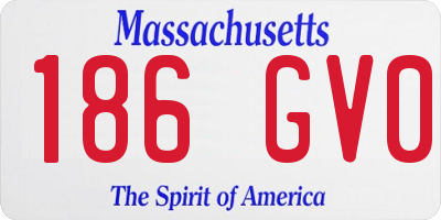 MA license plate 186GV0