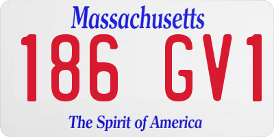 MA license plate 186GV1