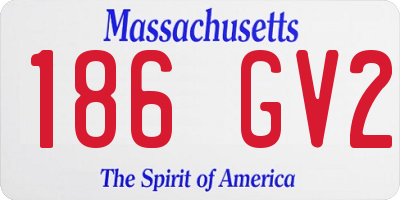 MA license plate 186GV2