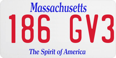 MA license plate 186GV3