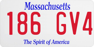 MA license plate 186GV4