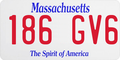 MA license plate 186GV6
