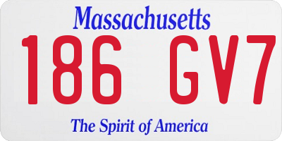 MA license plate 186GV7