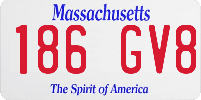 MA license plate 186GV8
