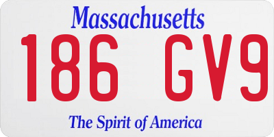 MA license plate 186GV9