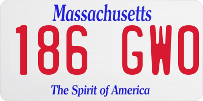 MA license plate 186GW0