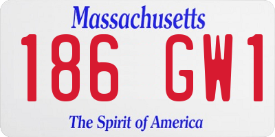 MA license plate 186GW1