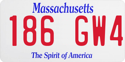 MA license plate 186GW4