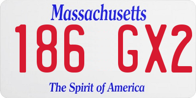 MA license plate 186GX2