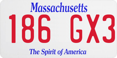 MA license plate 186GX3