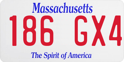 MA license plate 186GX4