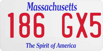 MA license plate 186GX5