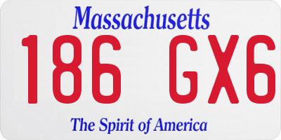 MA license plate 186GX6