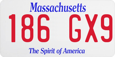 MA license plate 186GX9