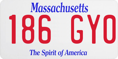 MA license plate 186GY0