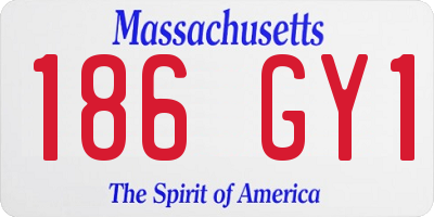 MA license plate 186GY1