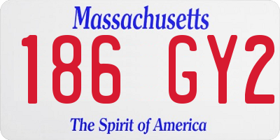 MA license plate 186GY2