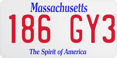 MA license plate 186GY3