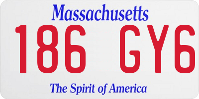 MA license plate 186GY6