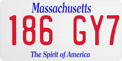 MA license plate 186GY7