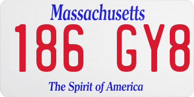 MA license plate 186GY8