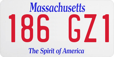 MA license plate 186GZ1